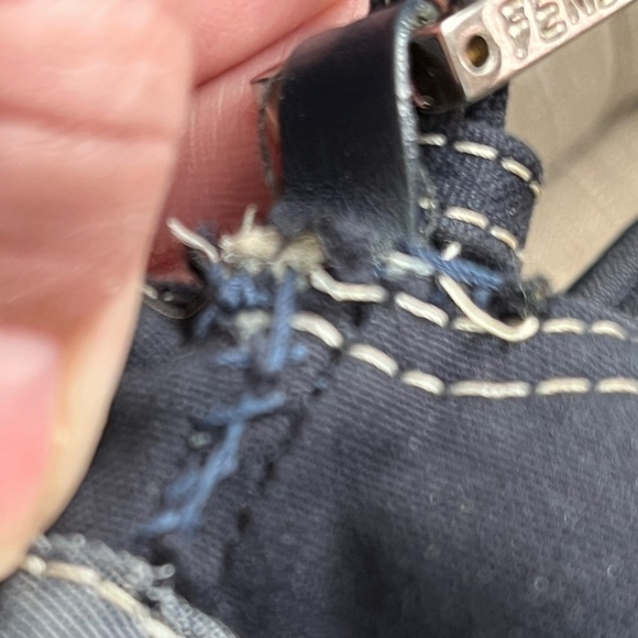 Fendi Navy Blue Fold-Over Baguette Bag - Picture 11 of 15